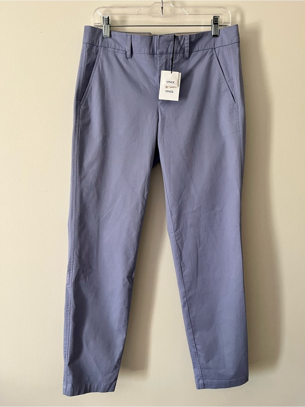 NWT Vince Icy Periwinkle Coin Pocket Chinos Sz 6 Modern Classy Slim Minimalist